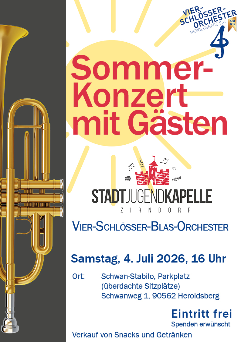 Plakat Sommerkonzert Vier-Schlösser-Orchester Heroldsberg